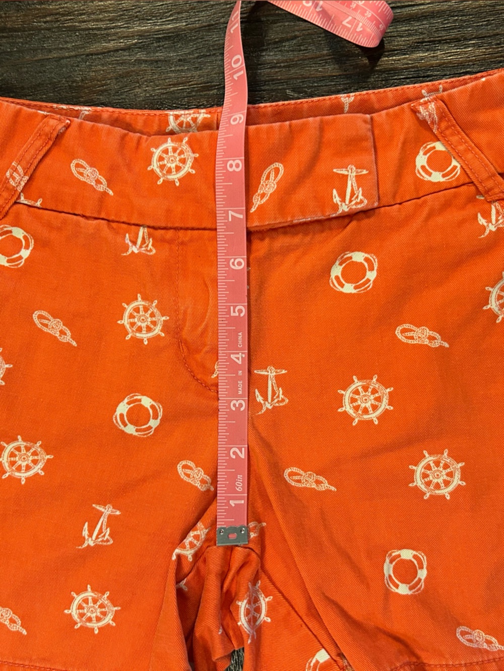 J. Crew Orange Nautical-Print Shorts - Picture 8 of 9